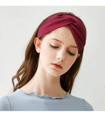 Cold Weather Headbands Headband Fashion Running Athletic Knotted - 6Pcs Knitted Cotton Headbands for Women - CV18UADDSG6 $16.02