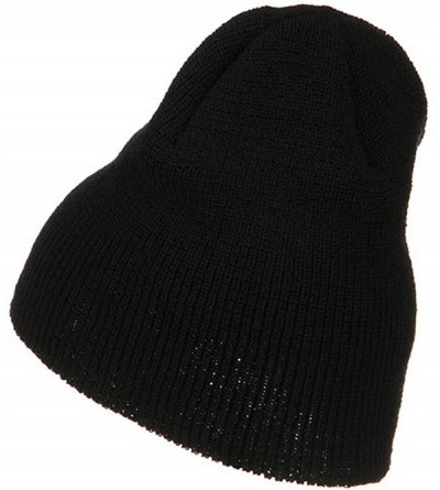 Skullies & Beanies Stretch Heavy Wool Military Beanie - Black - CA115EH8QQ1 $11.39