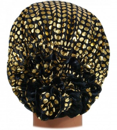 Headbands Beautiful Metallic Turban-style Head Wrap - Gold Dots - CW192RTGGU6 $21.59