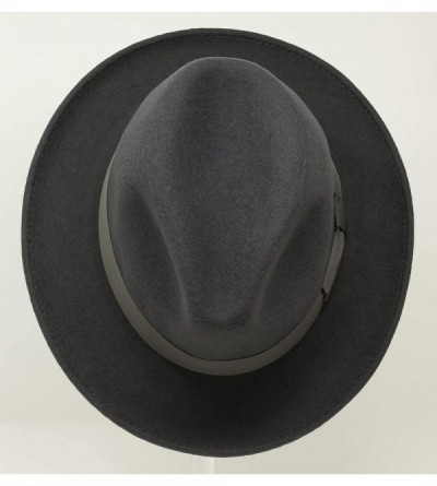 Fedoras Swift - Lightweight Fedora - 100% Wool Felt - Crushable for Travel - Water Resistant - Snap Brim - Dark Grey - C118TL...