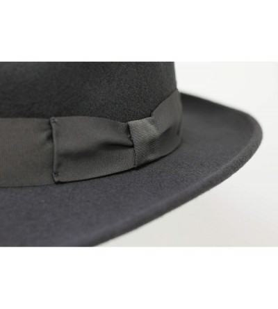 Fedoras Swift - Lightweight Fedora - 100% Wool Felt - Crushable for Travel - Water Resistant - Snap Brim - Dark Grey - C118TL...