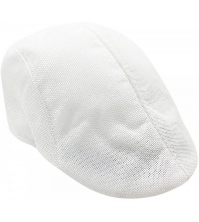 Newsboy Caps Men's Flat Cap Newsboy Ivy Irish Hats Casual Breathable Beret Summer Visor Hat Sunhat Cabbie Driving Hat - White...