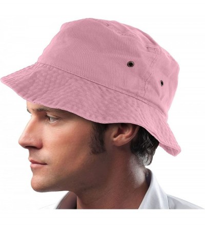 Skullies & Beanies Mens 100% Cotton Fishing Hunting Summer Bucket Cap Hat - Light Pink - CM11VSYSVOB $11.24