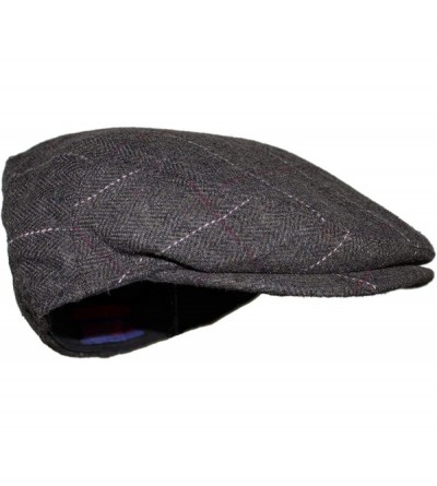 Newsboy Caps Street Easy Herringbone Driving Cap with Quilted Lining - Brindle Pinstripe - CM1930H8UN7 $10.98