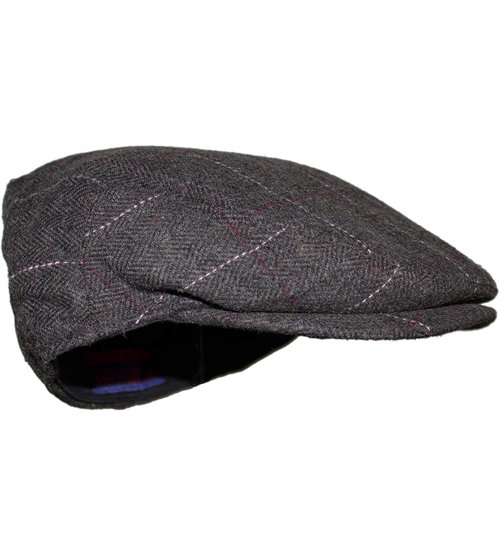 Newsboy Caps Street Easy Herringbone Driving Cap with Quilted Lining - Brindle Pinstripe - CM1930H8UN7 $10.98