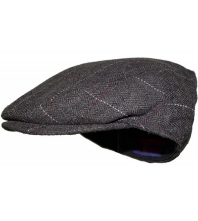 Newsboy Caps Street Easy Herringbone Driving Cap with Quilted Lining - Brindle Pinstripe - CM1930H8UN7 $10.98