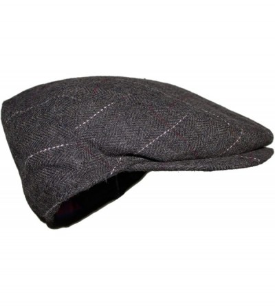 Newsboy Caps Street Easy Herringbone Driving Cap with Quilted Lining - Brindle Pinstripe - CM1930H8UN7 $10.98