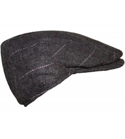 Newsboy Caps Street Easy Herringbone Driving Cap with Quilted Lining - Brindle Pinstripe - CM1930H8UN7 $10.98