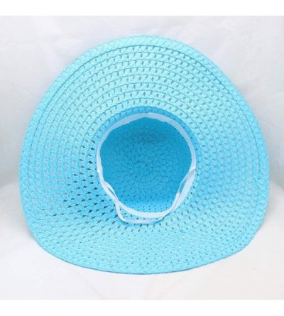 Sun Hats Women Hat Fineser Leopard Bowknot - Blue - CT18O87UU67 $7.76