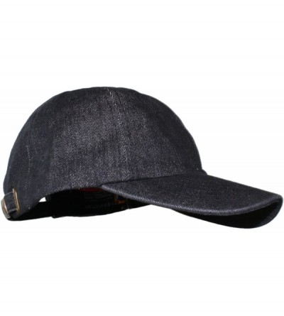 Baseball Caps Oceanside Solid Color Adjustable Baseball Cap - Black Denim - CQ186X30ZIH $23.25
