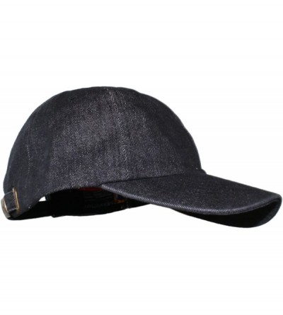 Baseball Caps Oceanside Solid Color Adjustable Baseball Cap - Black Denim - CQ186X30ZIH $10.83