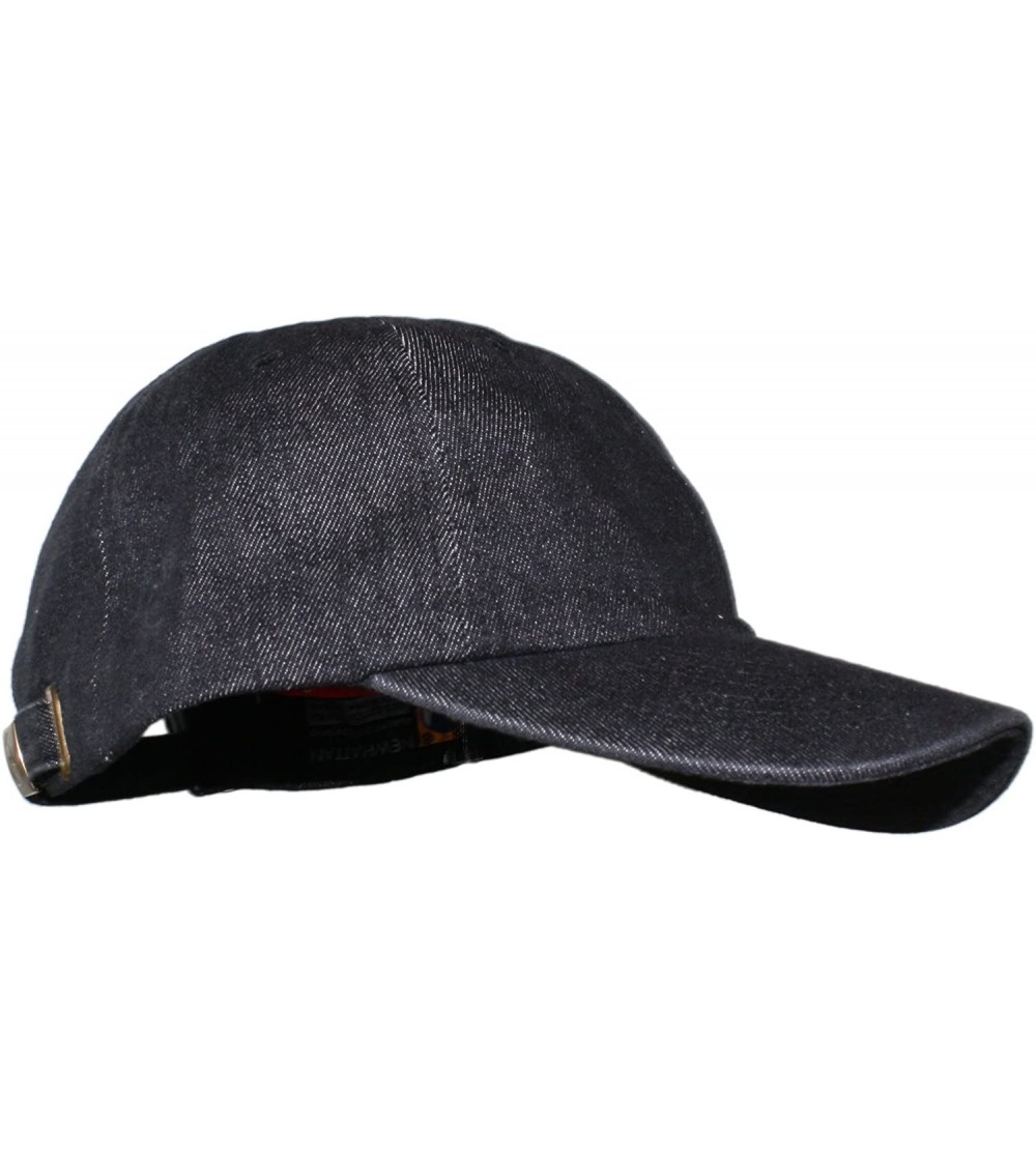 Baseball Caps Oceanside Solid Color Adjustable Baseball Cap - Black Denim - CQ186X30ZIH $19.29