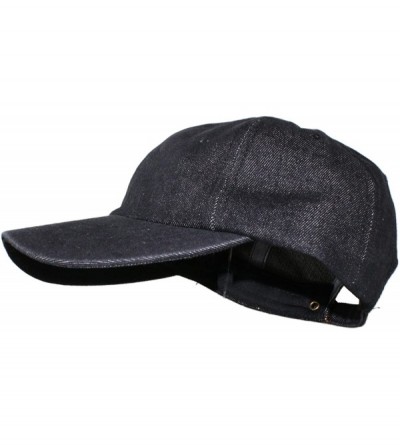 Baseball Caps Oceanside Solid Color Adjustable Baseball Cap - Black Denim - CQ186X30ZIH $19.29