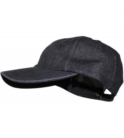 Baseball Caps Oceanside Solid Color Adjustable Baseball Cap - Black Denim - CQ186X30ZIH $10.83