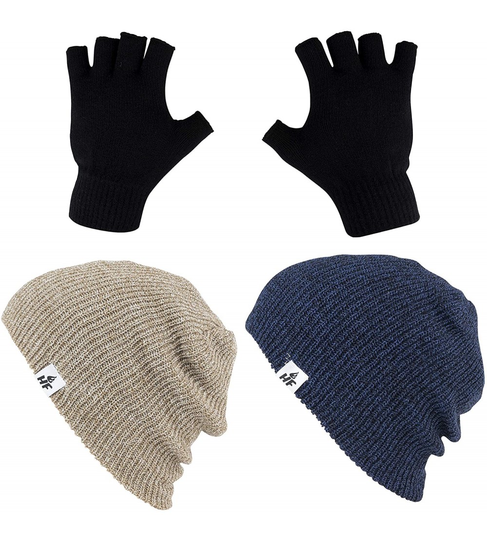 Skullies & Beanies Winter Beanies - Warm Knit Men's and Women's Snow Hats/Caps - Unisex Pack/Set of 2 - CJ18G3TEUKH $10.16