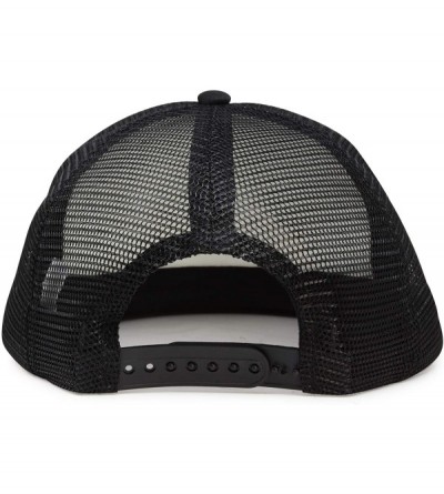 Baseball Caps Flat Billed Trucker Hat Mesh Back S M L Adjustable Cap Solid Two Toned Snapback - Black-white - CQ11JF2NOBN $7.75