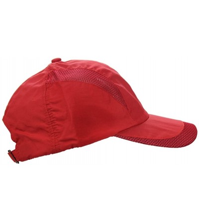 Baseball Caps Unisex Summer Quick-Dry Sports Travel Mesh Baseball Sun UV Runner Hat Cap Visor - Red - CO189TOSH0N $9.90