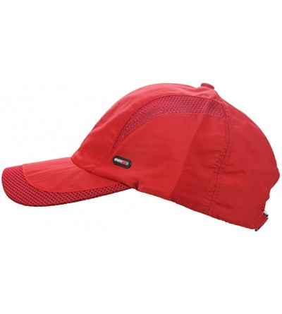 Baseball Caps Unisex Summer Quick-Dry Sports Travel Mesh Baseball Sun UV Runner Hat Cap Visor - Red - CO189TOSH0N $9.90