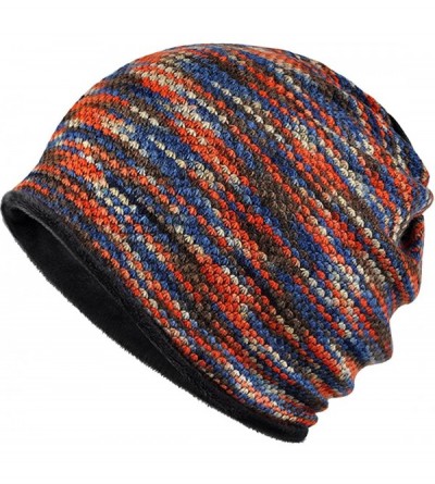 Skullies & Beanies Women's Multifunction Plus Cashmere Hat Skull Cap Scarf - Orange - CZ18800KR6T $10.54