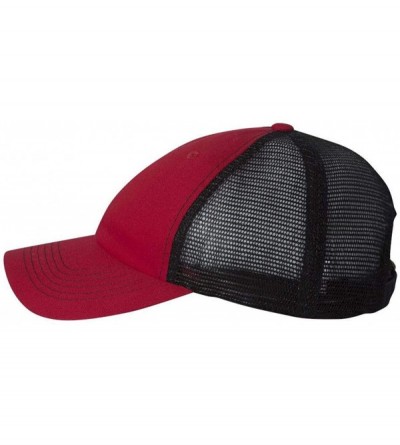 Baseball Caps Headwear 3100 Contrast Stitch Mesh Cap - Red/Black - CO11W8UYEYF $18.50