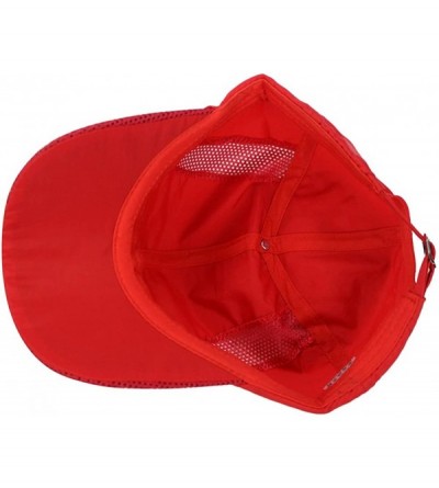 Baseball Caps Unisex Summer Quick-Dry Sports Travel Mesh Baseball Sun UV Runner Hat Cap Visor - Red - CO189TOSH0N $9.90