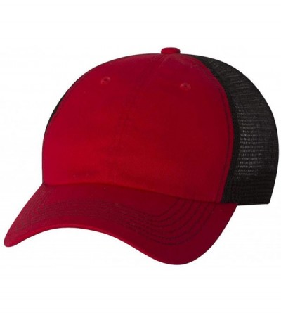 Baseball Caps Headwear 3100 Contrast Stitch Mesh Cap - Red/Black - CO11W8UYEYF $8.11