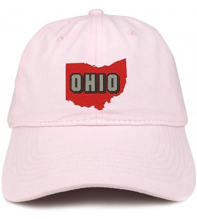 Baseball Caps Ohio State Embroidered Unstructured Cotton Dad Hat - Light Pink - CB18SDCSTA5 $21.62