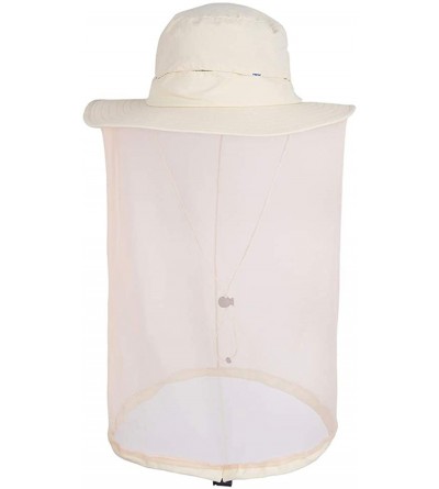 Sun Hats Head Net Hat Safari Hats Sun Protection Water Repellent Bucket Boonie Hats Hidden Outdoor - Beige - CL18RH9WT5U $20.10
