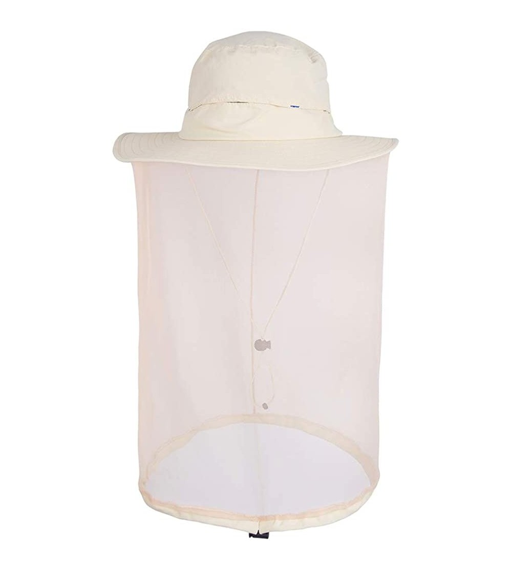 Sun Hats Head Net Hat Safari Hats Sun Protection Water Repellent Bucket Boonie Hats Hidden Outdoor - Beige - CL18RH9WT5U $20.10