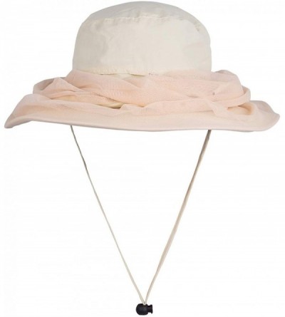 Sun Hats Head Net Hat Safari Hats Sun Protection Water Repellent Bucket Boonie Hats Hidden Outdoor - Beige - CL18RH9WT5U $20.10