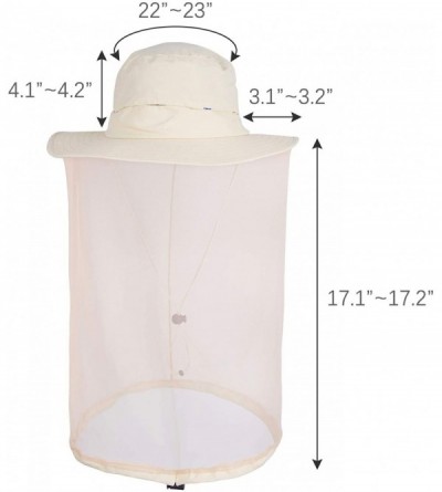 Sun Hats Head Net Hat Safari Hats Sun Protection Water Repellent Bucket Boonie Hats Hidden Outdoor - Beige - CL18RH9WT5U $20.10