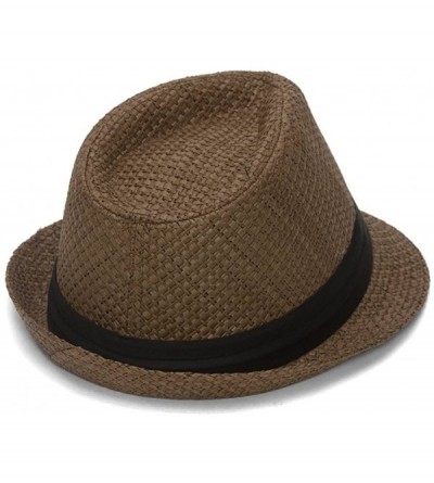 Fedoras Straw Fedora w/Patch (Various Fun Styles) - Weed Smiley Face - C81227DJ77V $7.42