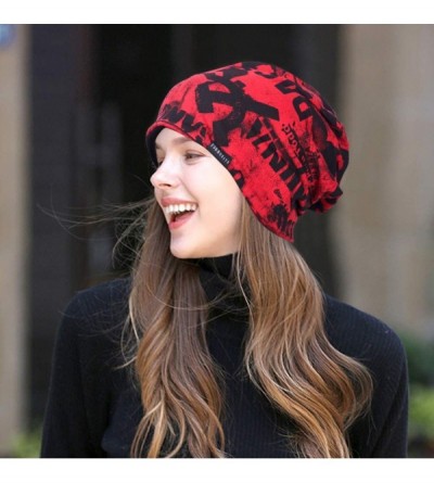 Skullies & Beanies Mens Printed Skull Caps Summer Hip Beanies for Women B411 - Red - CK18ZKDD9YU $12.10