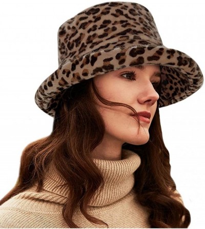 Bucket Hats Reversible Leopard Bucket Hats Women Fashion Floppy Sun Cap Packable Fisherman Hat - Q-brownleopard - CC193IOCEKL...