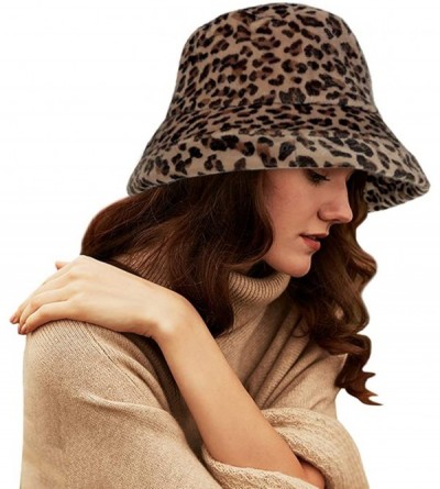 Bucket Hats Reversible Leopard Bucket Hats Women Fashion Floppy Sun Cap Packable Fisherman Hat - Q-brownleopard - CC193IOCEKL...