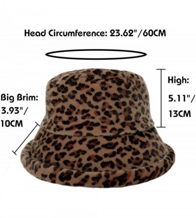 Bucket Hats Reversible Leopard Bucket Hats Women Fashion Floppy Sun Cap Packable Fisherman Hat - Q-brownleopard - CC193IOCEKL...