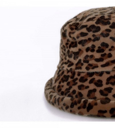 Bucket Hats Reversible Leopard Bucket Hats Women Fashion Floppy Sun Cap Packable Fisherman Hat - Q-brownleopard - CC193IOCEKL...