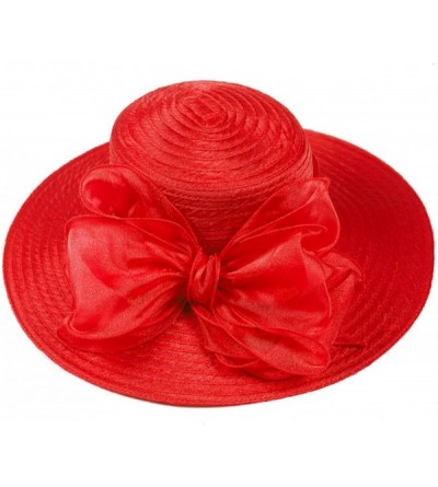 Bucket Hats Women Kentucky Derby Church Dress Cloche Hat Fascinator Floral Tea Party Wedding Bucket Hat S052 - S062-red - CV1...