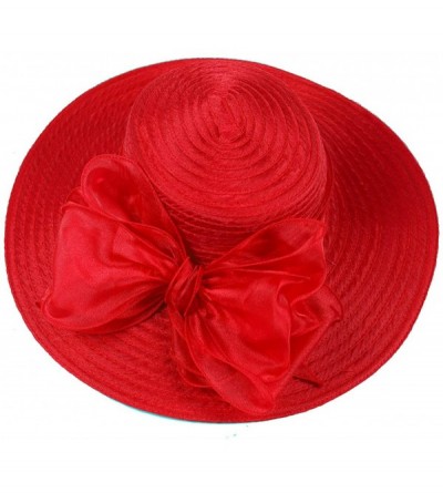 Bucket Hats Women Kentucky Derby Church Dress Cloche Hat Fascinator Floral Tea Party Wedding Bucket Hat S052 - S062-red - CV1...