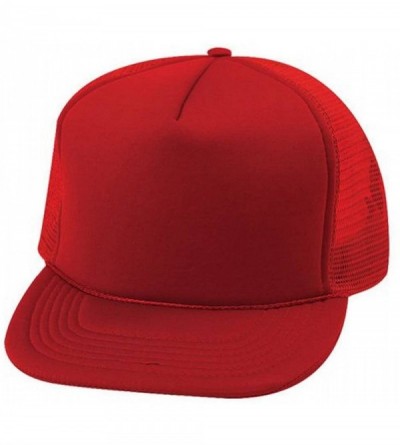 Baseball Caps Trucker SUMMER MESH CAP- Neon Orange - Red - CJ11CG3DE2R $16.94
