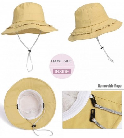 Sun Hats Beach Hats for Women Sun Hat Summer UPF 50+ UV Fishing Protection Beach Hat Foldable Wide Brim Cap - Yellow a - CL18...