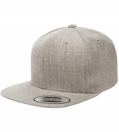 Baseball Caps Classic Wool Snapback with Green Undervisor Yupoong 6089 M/T - Heather Gray - CL12LC2MD4H $22.03