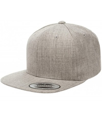 Baseball Caps Classic Wool Snapback with Green Undervisor Yupoong 6089 M/T - Heather Gray - CL12LC2MD4H $9.57