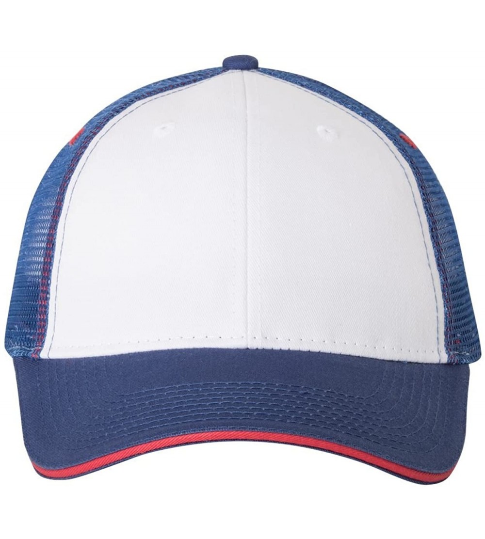 Baseball Caps Sandwich Trucker Cap - White/ Royal/ Red - CY188Z02N07 $11.46