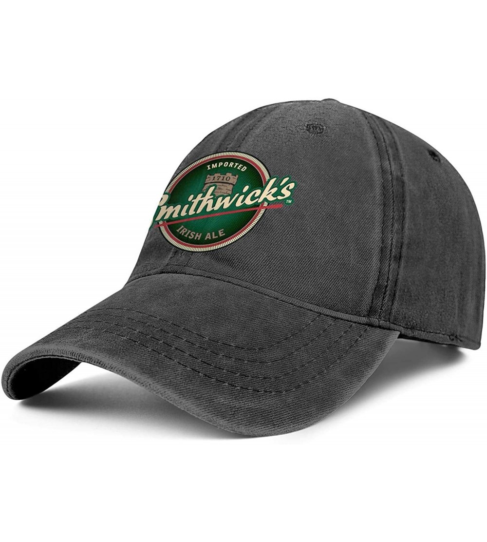 Baseball Caps Guinness Smithwicks Mens Womens Denim Baseball Hat Adjustable Snapback Sun Cap - Black-146 - CS18WHROW8R $16.78
