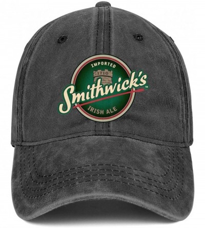 Baseball Caps Guinness Smithwicks Mens Womens Denim Baseball Hat Adjustable Snapback Sun Cap - Black-146 - CS18WHROW8R $16.78