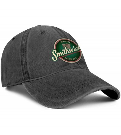 Baseball Caps Guinness Smithwicks Mens Womens Denim Baseball Hat Adjustable Snapback Sun Cap - Black-146 - CS18WHROW8R $16.78