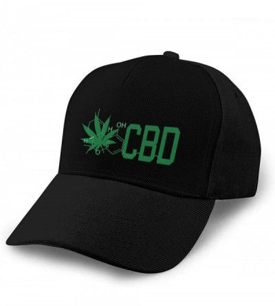 Baseball Caps CBD Cannabidiol Marijuana Leaf Unisex Adult Hats Classic Baseball Caps Peaked Cap - Black - CN18YH0LSUN $22.68