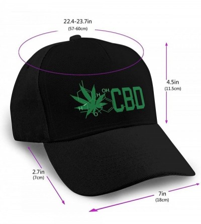 Baseball Caps CBD Cannabidiol Marijuana Leaf Unisex Adult Hats Classic Baseball Caps Peaked Cap - Black - CN18YH0LSUN $22.68