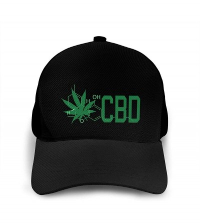 Baseball Caps CBD Cannabidiol Marijuana Leaf Unisex Adult Hats Classic Baseball Caps Peaked Cap - Black - CN18YH0LSUN $22.68